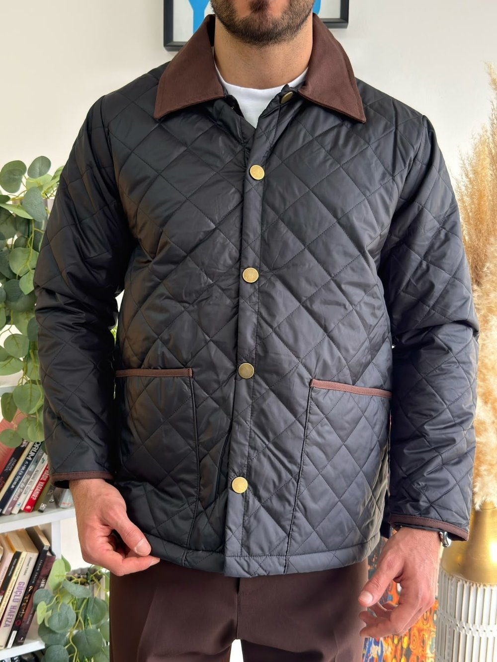 Lacivert Oxford Kapitone Ceket