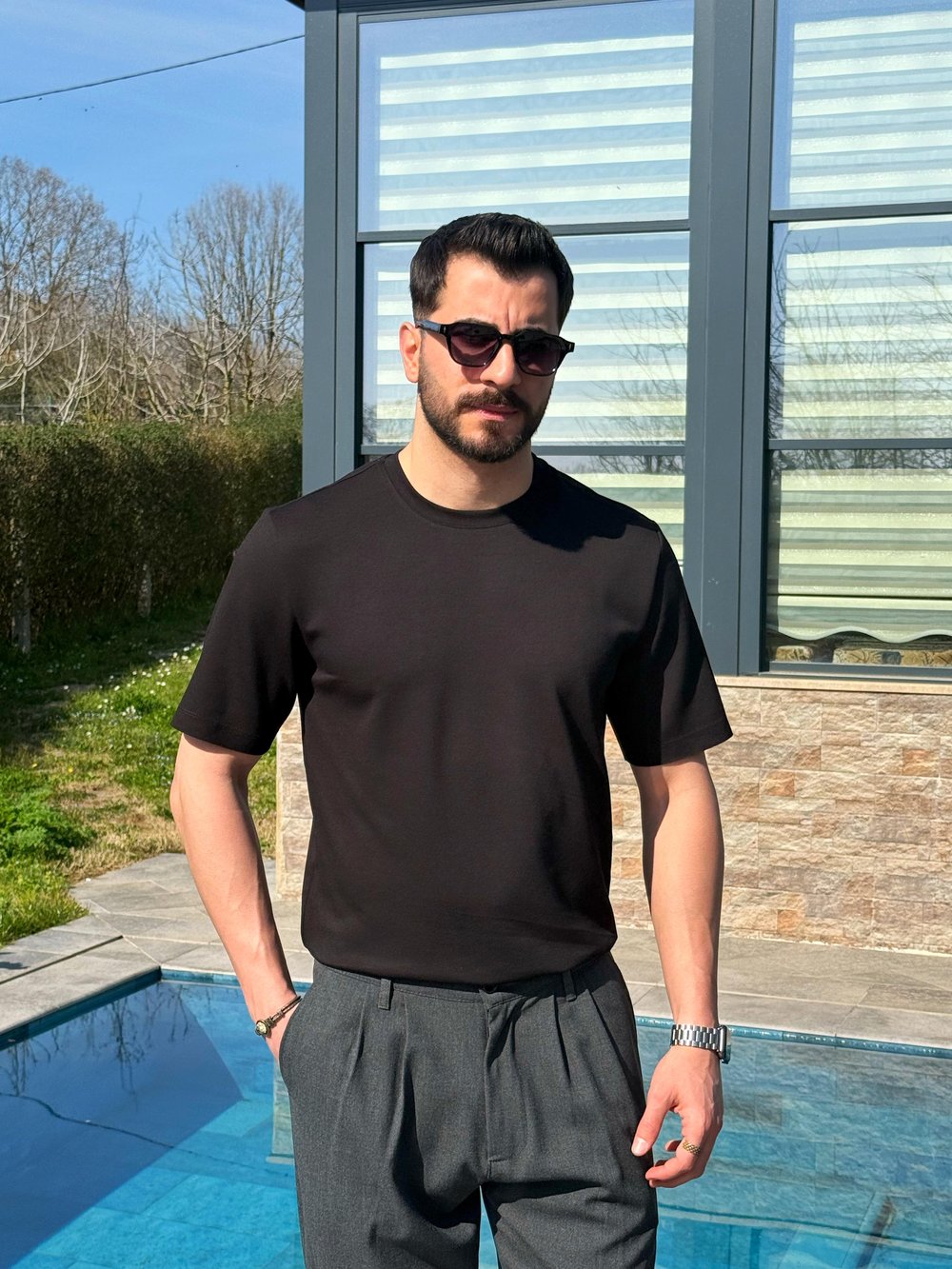 Oysh Kumaş T-Shirt Siyah