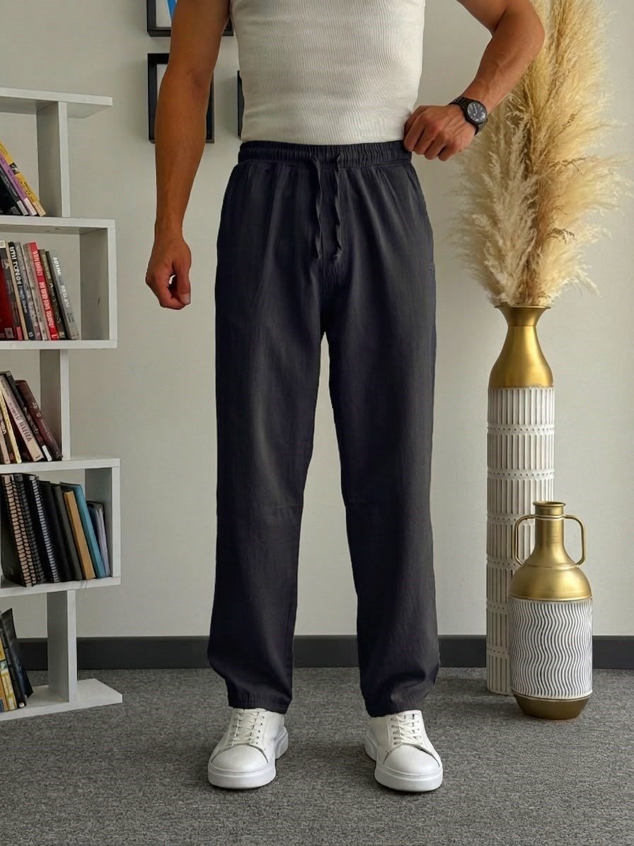 Siyah Prime Rahat Kalıp Gabardin Pantolon