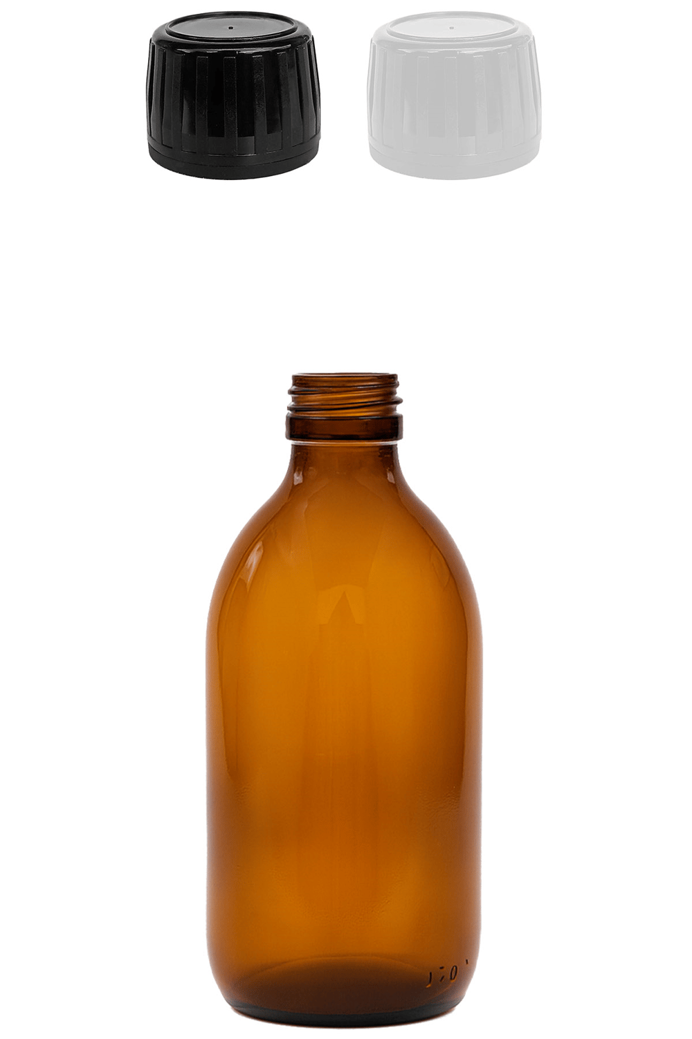 300cc Amber Ecza Cam Şişe Kapaklı