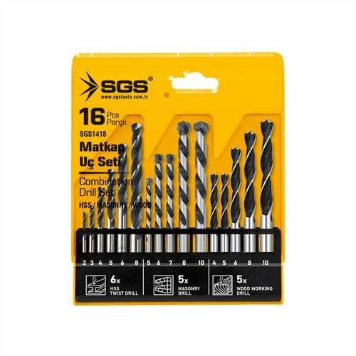 16 PARÇA AHŞAP/METAL/BETON MATKAP UCU SETİ