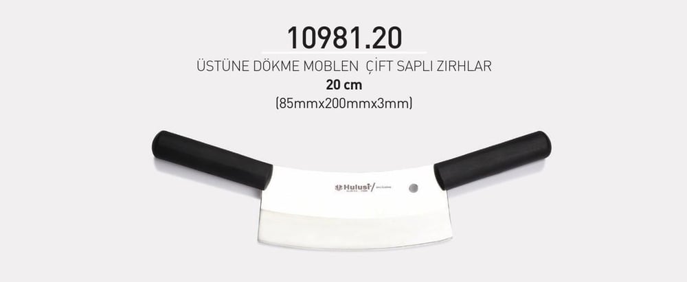 Çift Saplı Zırh 20 cm Hulusi Bıçak Üstüne Dökme Moblen 85mm X 200mm X 3mm 10981.20