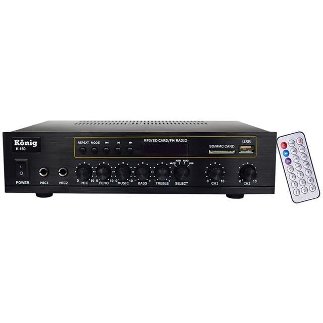 König K-150 - 2X80 Watt Usb/Bluetooth/2 Mikrofon Girişli Trafosuz Anfi