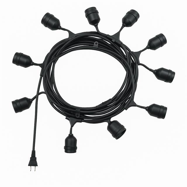 Ledx KB00002 10lu E27 Duy Sıralı 10 Metre Lamba Kablosu (10 Adet Duy İçerir)