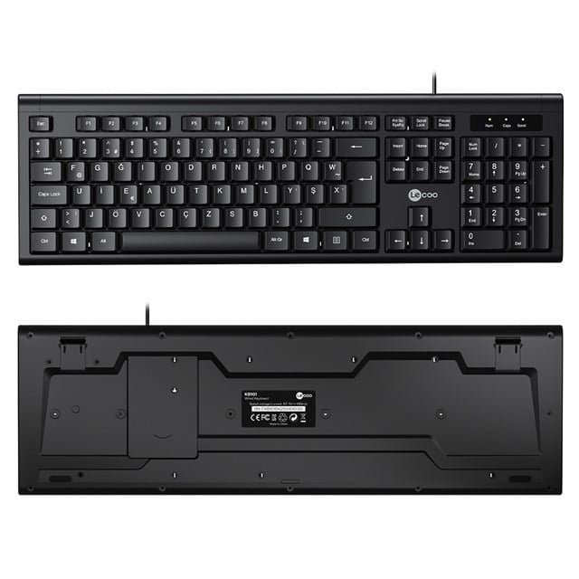 Lenovo Lecoo KB101 USB Kablolu Siyah Türkçe F Klavye (Numpadli)