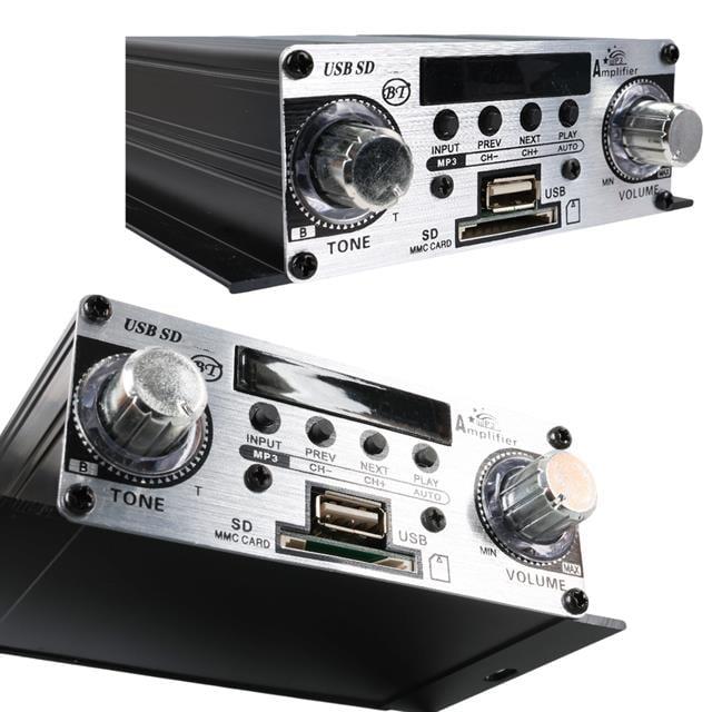 MagicVoice YW-191L 12 Volt 100 Watt Motosiklet Bluetooth Amfi USB/SD 2 Kanal Pazarcı - Anfi (125X95X40mm)