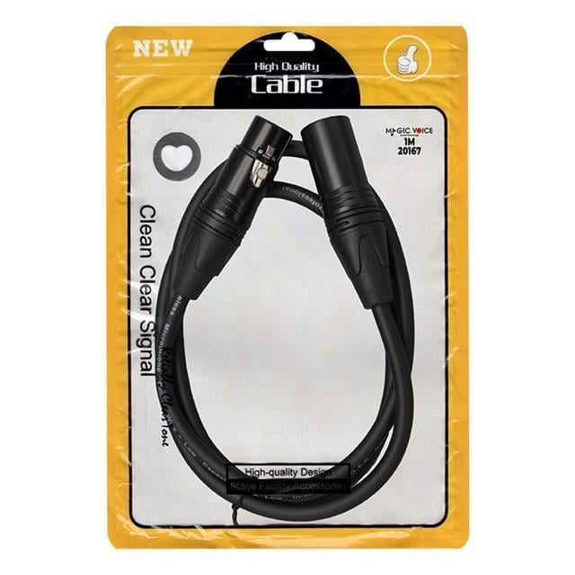 MagicVoice LD381 1 Metre Canon XLR Dişi - Canon XLR Erkek Stereo Plastik Jak Mikrofon Ses Kablosu