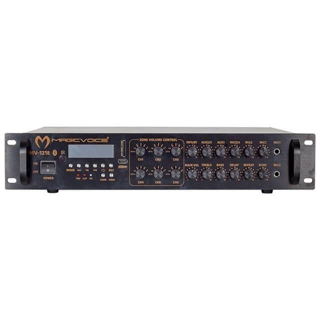 MagicVoice MV-1218 240W 5 Bölgeli USB/SD/Bluetooth Hat Trafolu Profesyonel PA Amfi