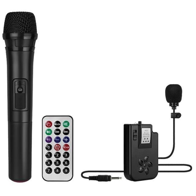 Magicvoice MV-2016 USB-SD-BT 1 El + 1 Yaka Mikrofonlu 175W Taşınabilir Şarjlı Hoparlör Anfi
