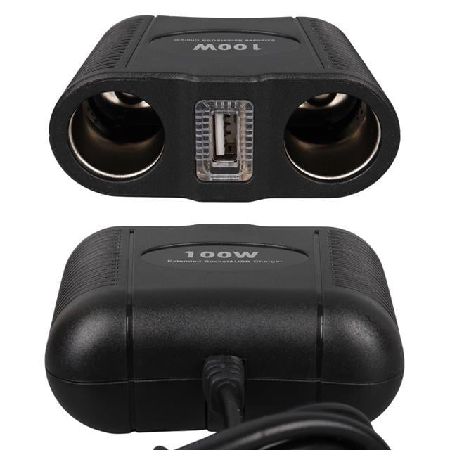 Olesson 1645 12-24V Tek USB Girişli 100W 70cm Kablolu 2li Araç Çakmak Çoklayıcı