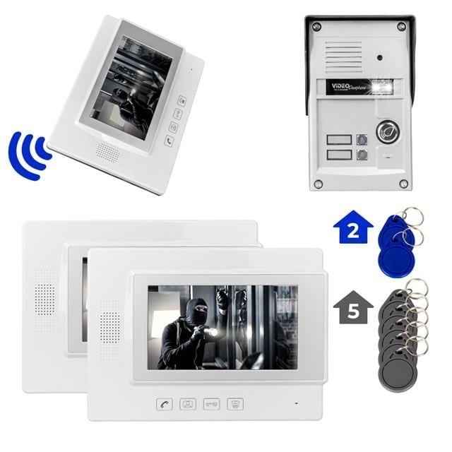 PowerMaster 37T2 2 Daire 7 NFC Destekli Görüntülü Kapı Zili Interkom Akıllı Ev Güvenliği Sistemi