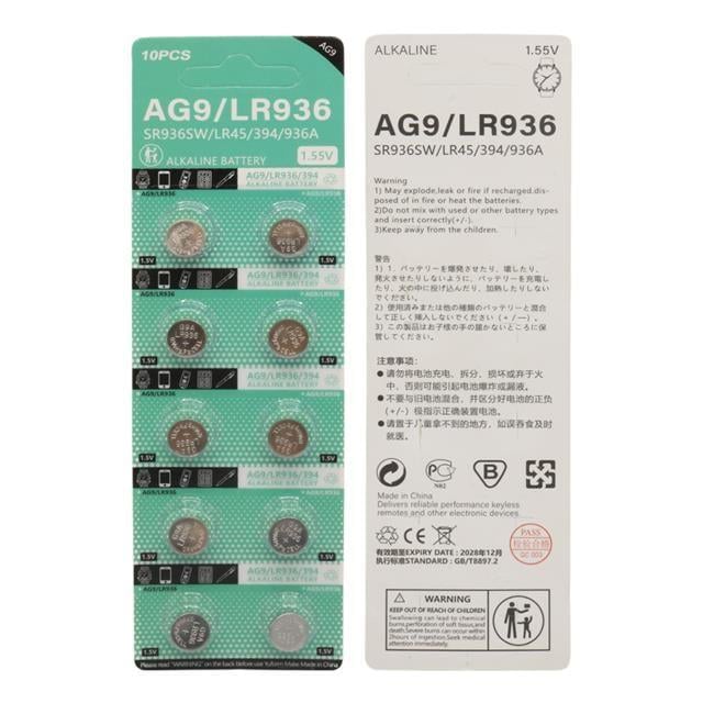 PowerMaster AG9 LR936 1.5V Alkalin Düğme Pil (10lu Paket)
