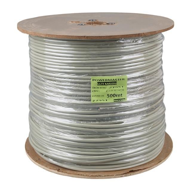 PowerMaster PM-27951 2+1X0.50mm CCA CCTV Kamera Kablosu (500 Metre)
