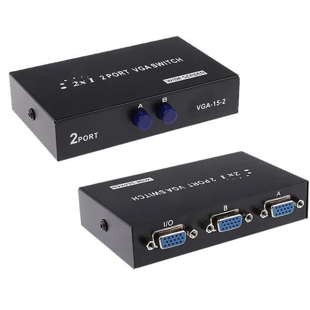 PowerMaster PM-4263 2 Port Giriş 1 Çıkış Manuel VGA Splitter Toplayıcı Switch (2 PC 1 Ekran)