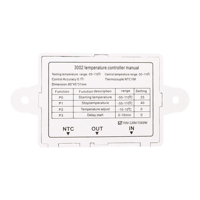 PowerMaster XH-W3002 Dijital Kuluçka Sıcaklık Termostat Kontrol Anahtarı Modülü 220V