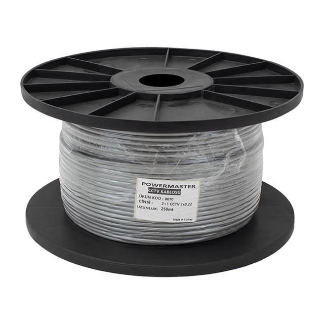 Powermaster 2+1 Gri 0.22 Mm CCTV Kamera Kablosu 250 Metre