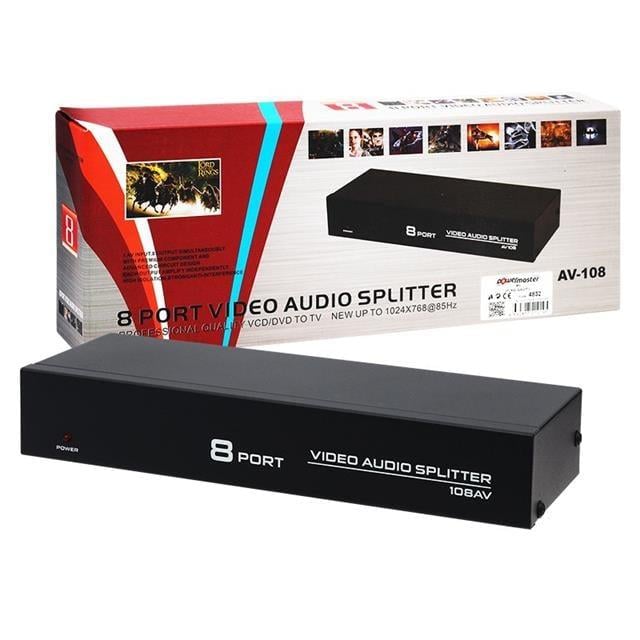PowerMaster PM-4832 8 Port Video Stereo Audio Dağıtıcı Çoğaltıcı 1024X768-85HZ