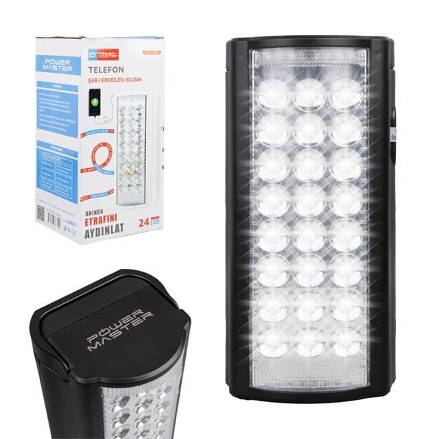 Powermaster PM-23800 Telefon Şarj Edebilen 24 Ledli Çok Fonksiyonlu Işıldak