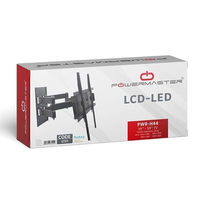 Powermaster PWR-H44 39-55 Çift Kollu Kilitli Hareketli Duvar Askı Aparatı