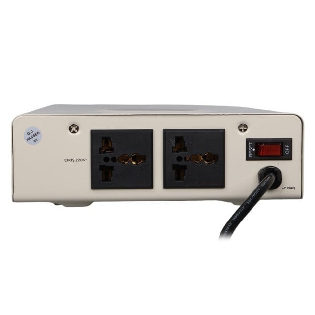 Powermaster SLIM-1500 Otomatik 1500VA Kombi Voltaj Regülatörü (İngiliz Fişli ve Evrensel Çoklu Soketli)