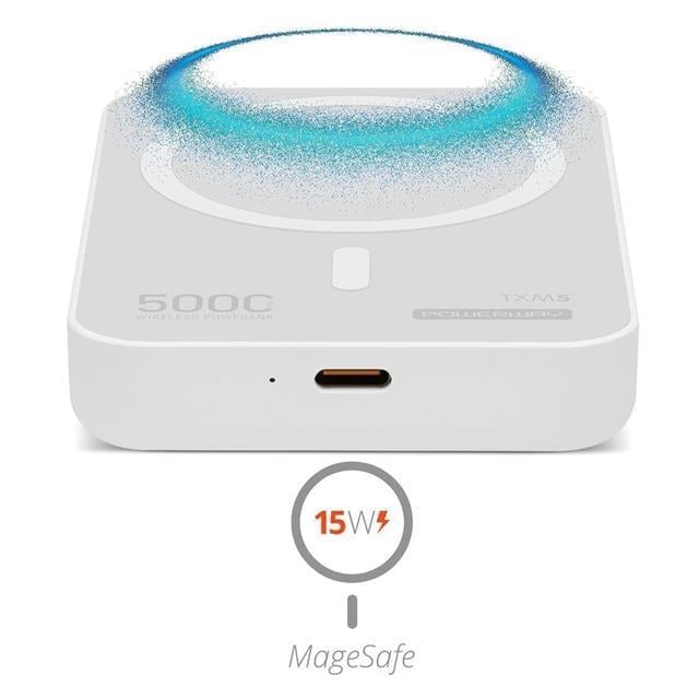 Powerway 5.000mAh PD15W Magsafe Kablosuz Wireless Taşınabilir Şarj Cihazı Beyaz Powerbank TXM5