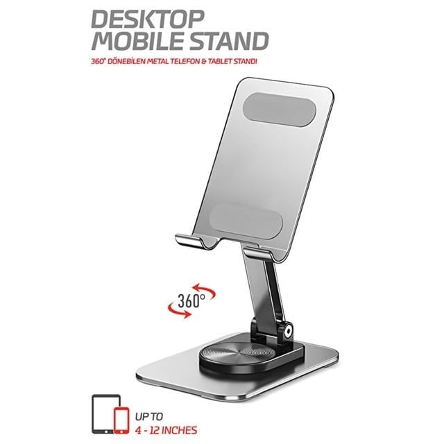 Powerway DMS33 Full Metal Gövde 360 Derece Dönebilen Profesyonel Masaüstü Telefon Standı