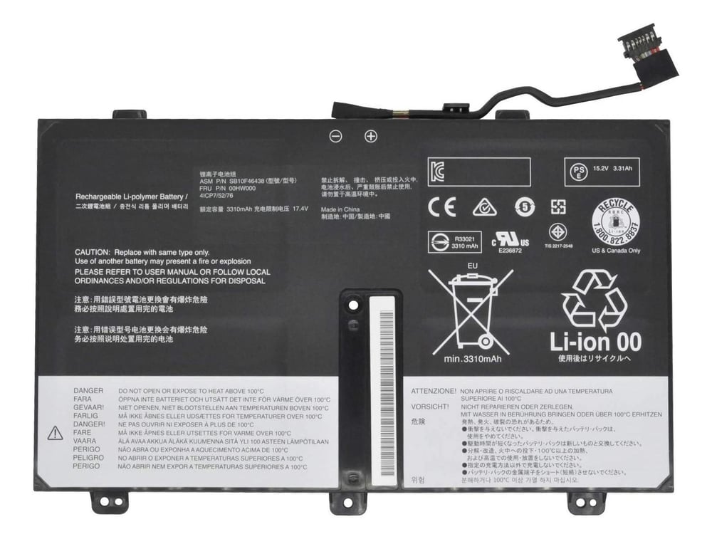 RETRO Lenovo ThinkPad Yoga 14 20D, 00HW001 Notebook Bataryası