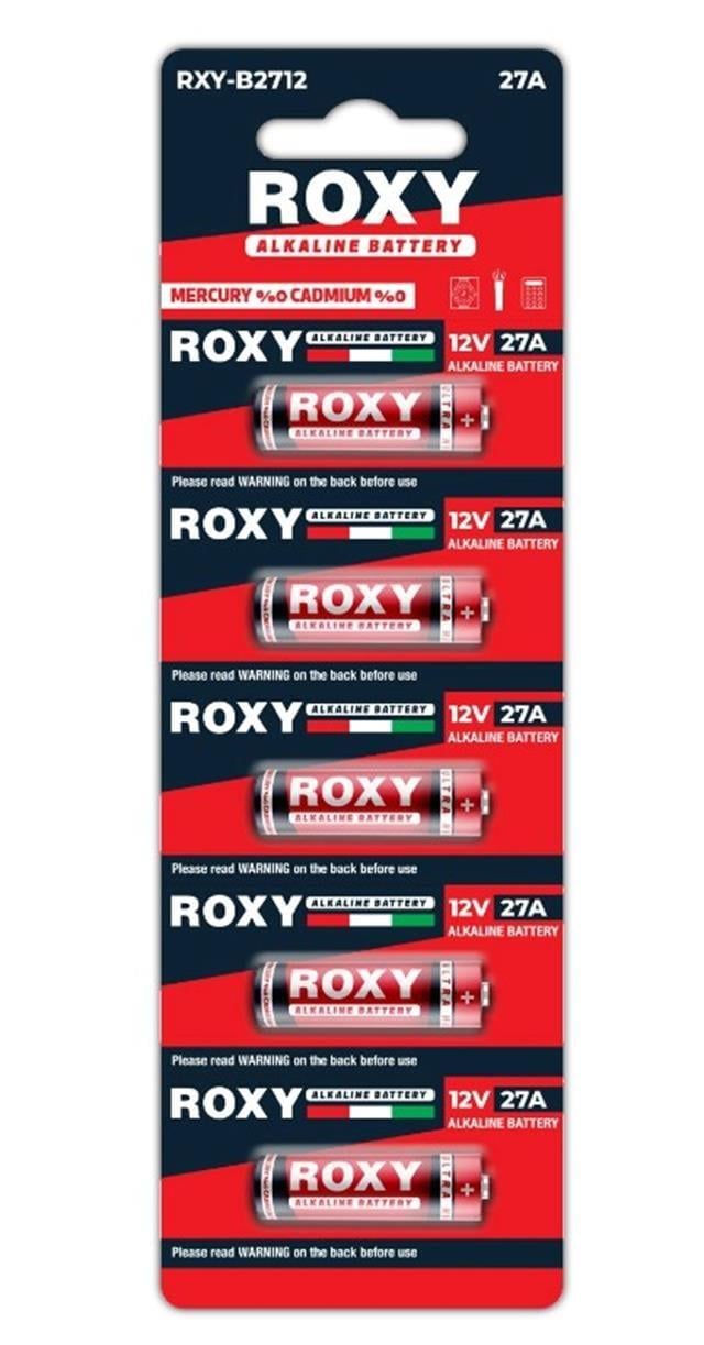 Roxy RXY-B2712 12V 27A İnce Seri Alkalin Pil - 5'li Paket
