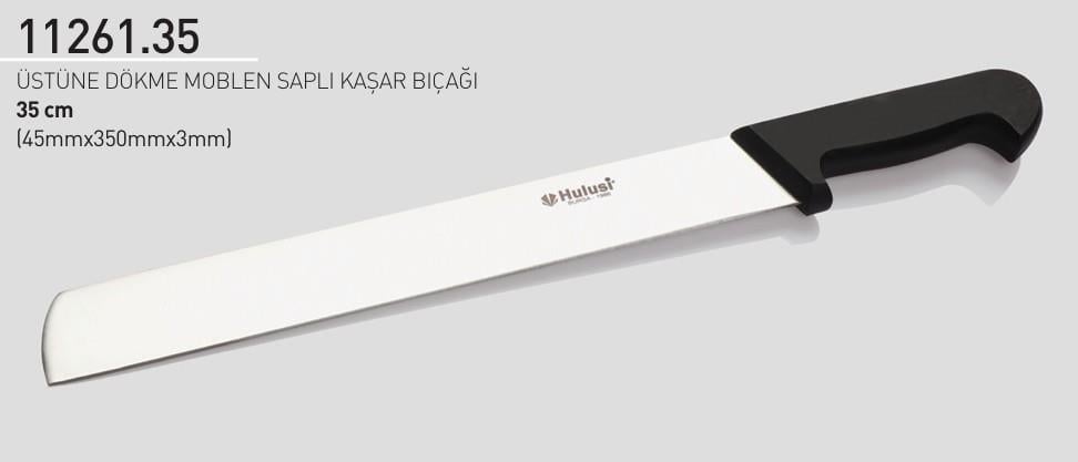 Şarküteri Kaşar Bıçağı 35 cm Hulusi Bıçak Üstüne Dökme Moblen Saplı 45mm X 350mm X 3mm 11261.35
