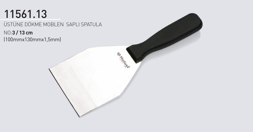 Spatula 13 cm No.3 Hulusi Bıçak Unlu Mamüller Üstüne Dökme Moblen Saplı 100mm X 130mm X 1.5mm 11561.13