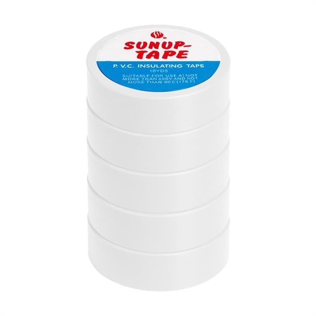 Sunup SN-27924 Beyaz 0.13x18mm İzole PVC Elektrik Yalıtım Bant (5li Paket)