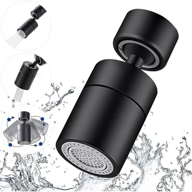 Sunup SN-29318 Çift Hız Ayarlı Siyah Musluk Başlığı