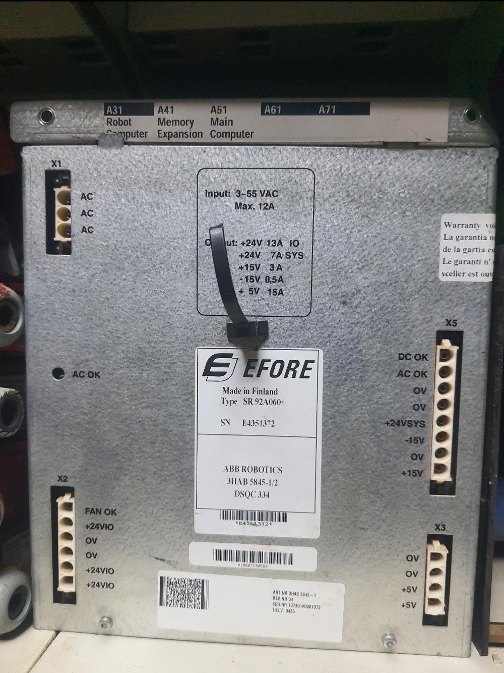ABB DSQC 334 Robot Controller Power Supply 3HAB5845
