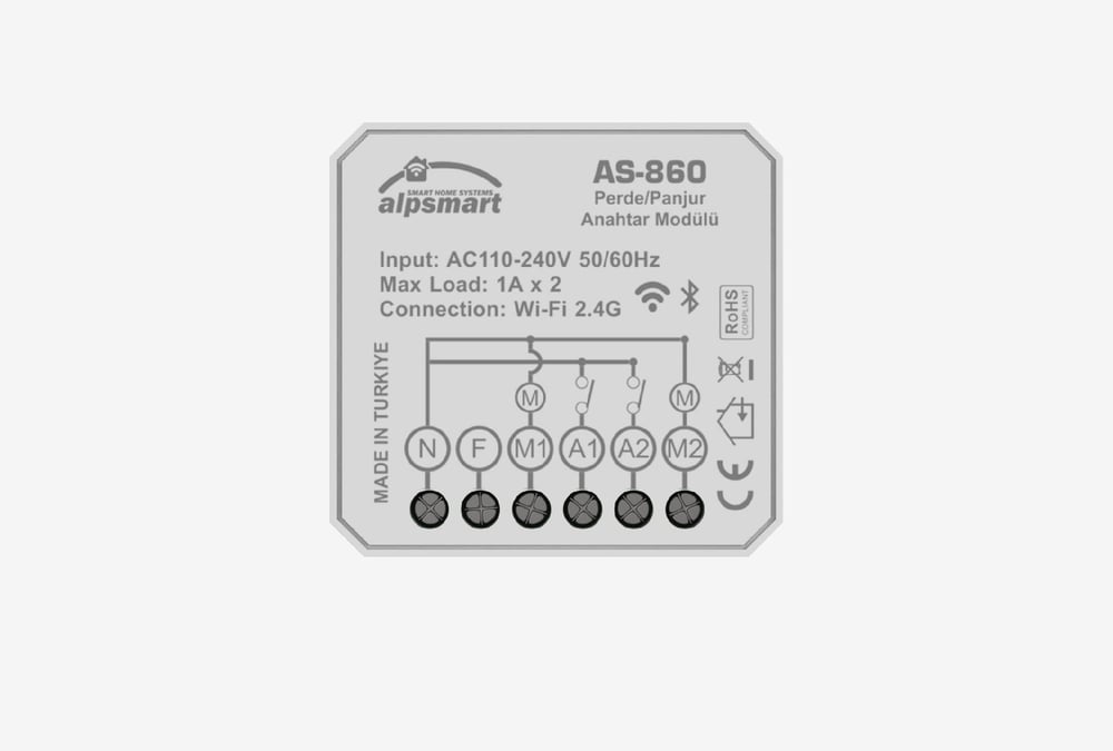 Alpsmart AS-860 Akıllı Wi-Fi Perde / Stor v Panjur Anahtar Modülü