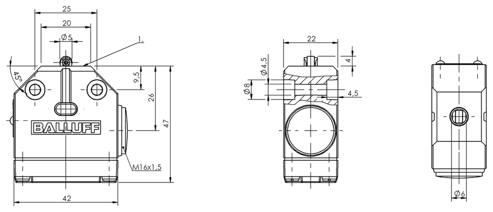 Balluff BNS006E-BNS 819-100-R-11 Mekanik tek konumlu Limit Switch