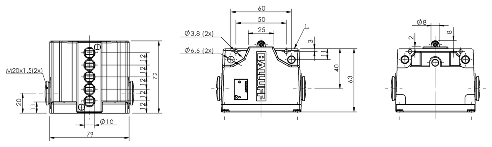 Balluff BNS02AT-BNS 819-B05-L12-61-12-10 Mekanik 5 konumlu Limit Switch