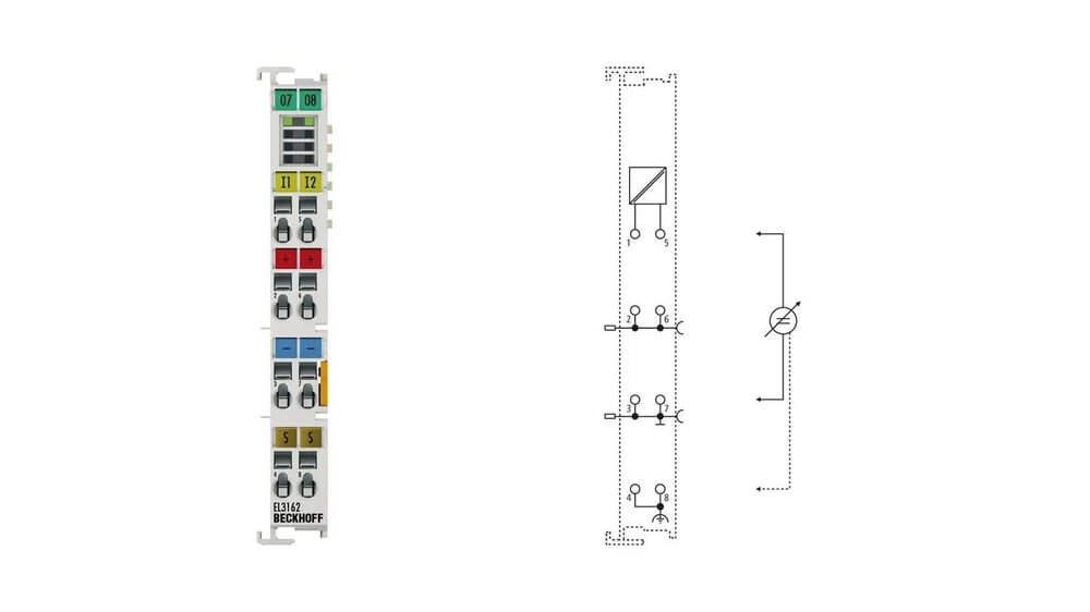 Beckhoff EL3162 | 2 Kanal Tek Uçlu Analog Giriş Terminali | 0…10 V | 16 Bit | EtherCAT