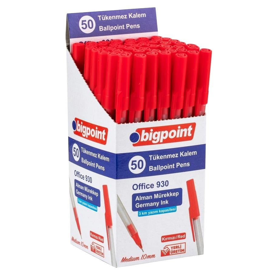 Bigpoint BP930-25 Tükenmez Kalem Office 1.0mm Kırmızı