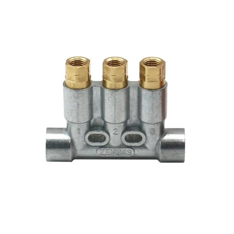 Bijur Delimon ZEM343C-V - Piston dağıtıcı 343 - Yağ ve sıvı gres için - Çıkışlar: 3 - 0,01-0,16 ccm