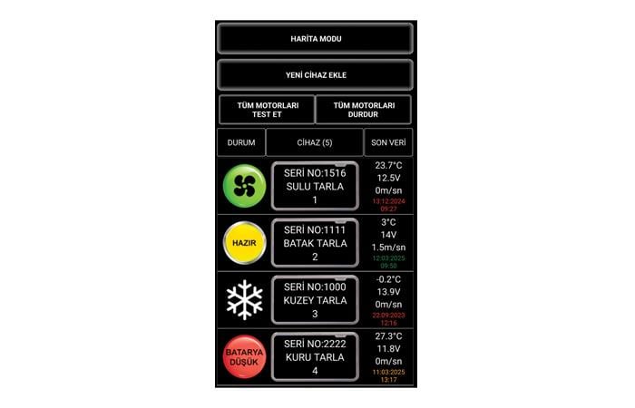 Esit WINDCON PC Prog. ve Mobil App Rüzgar Makinesi / Don Pervanesi İzleme ve Kontrol Uygulaması