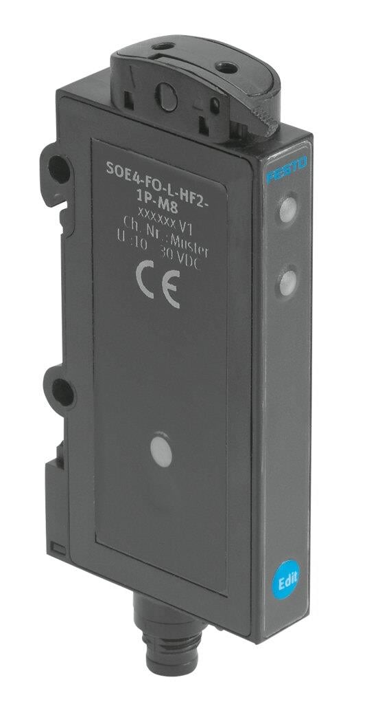 Festo 552798 SOE4-FO-L-HF2-1N-M8 | Fiber-Optik Sensör Ünitesi | NPN Çıkışlı | M8 Soket | IP64