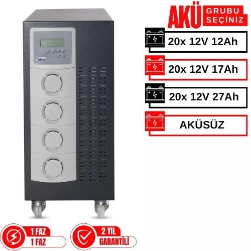 İnform Flexipower 6 kVA Online UPS 20 x 12V 27Ah Akü - 40-100 Dakika