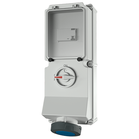 Mennekes 7260 Switchable IP67 Industrial Interlock 3P, Earthing Position 6h, 63A, 230 V