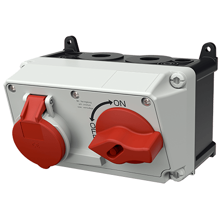 Mennekes 7614 Switchable IP44 Industrial Interlock 4P, Earthing Position 6h, 32A, 400 V