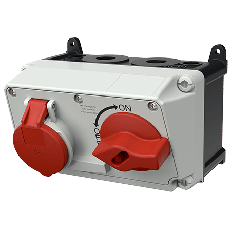 Mennekes 7616 Switchable IP44 Industrial Interlock 5P, Earthing Position 6h, 32A, 400 V