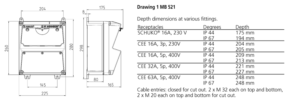 Mennekes 920670 AMAXX® kombinasyon ünitesi