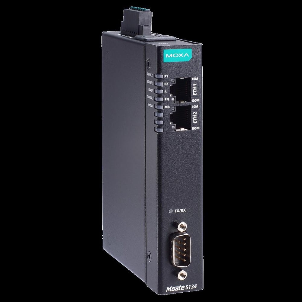 Mgate 5134-T-1-port Modbus RTU/ASCII/TCP-to-PROFINET gateway, -40 ila 75°C geniş çalışma sıcaklığı