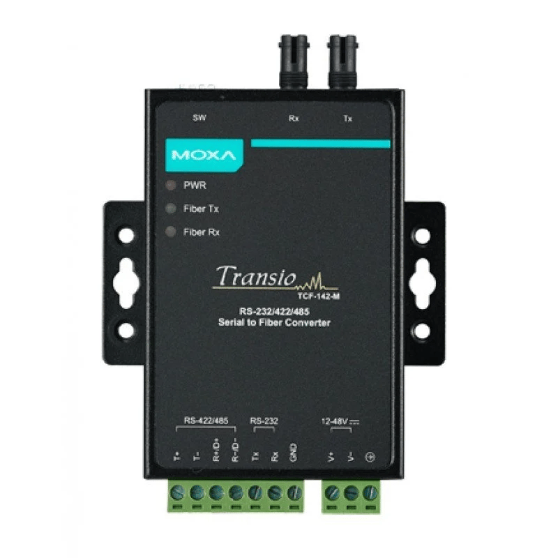 MOXA TCF-142-M-ST RS-232/422/485 to Fiber Optic Converter. ST Multi-mode