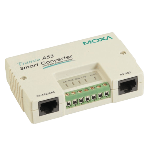 MOXA Transio A53-DB9F w RS-232/422/485 Converter. 2KV Isolation. Adapter. DB9F Cable