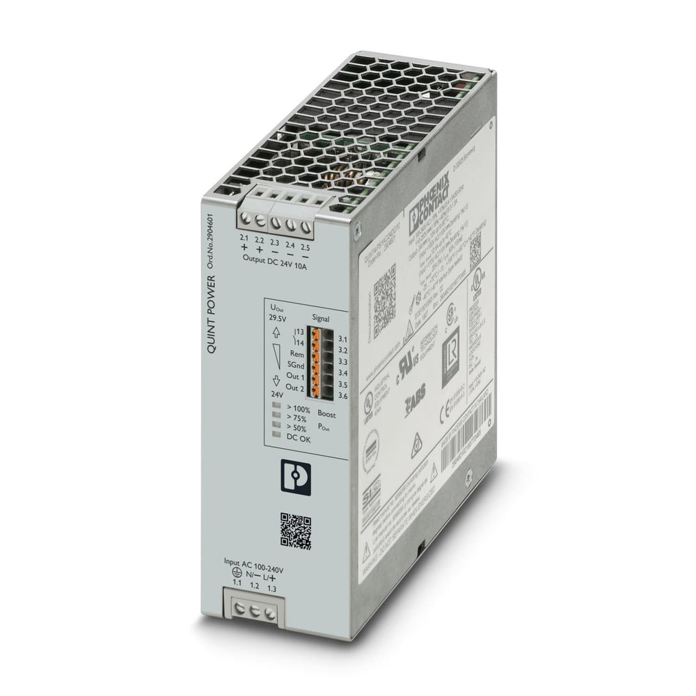 Phoenix Contact 2904601 QUINT4-PS/1AC/24DC/10 - Güç Kaynağı | 1 Faz 24 V DC / 10 A | SFB Teknolojili | NFC Arabirimli